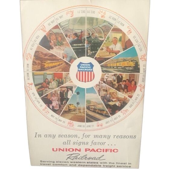 Vintage 1960 Union Pacific Railroad In Any Season Ad Advertisement - Picture 2 of 4